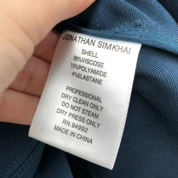 Jonathan Simkhai Navy Blue racerback structured Flared pleated midi dress - Picture 4 of 7